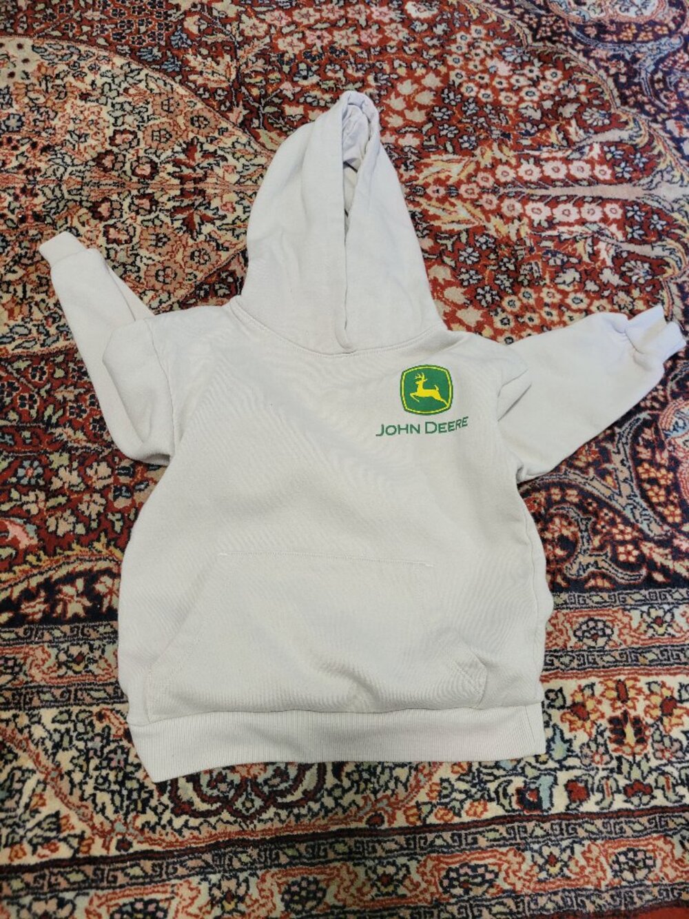 Child's John Deere Beige Hoodie Size S